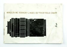 Minolta MC Rokkor Lenses - Depth-of-Field Charts Original Manual - Booklet