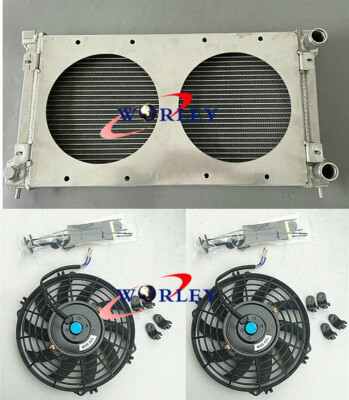 Aluminum Radiator +Shroud FAN For VW Golf MK2 GTI/SCIROCCO 1.6 1.8 8V 16V Manual