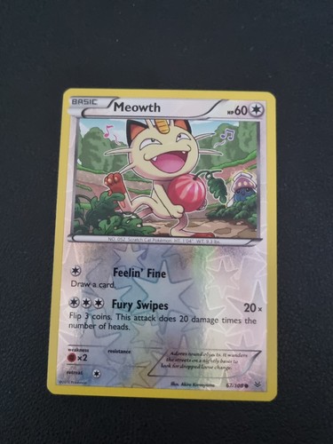 Pokemon TCG-Karte - XY Roaring Skies Reverse Holo Folie - Meowth 67/108