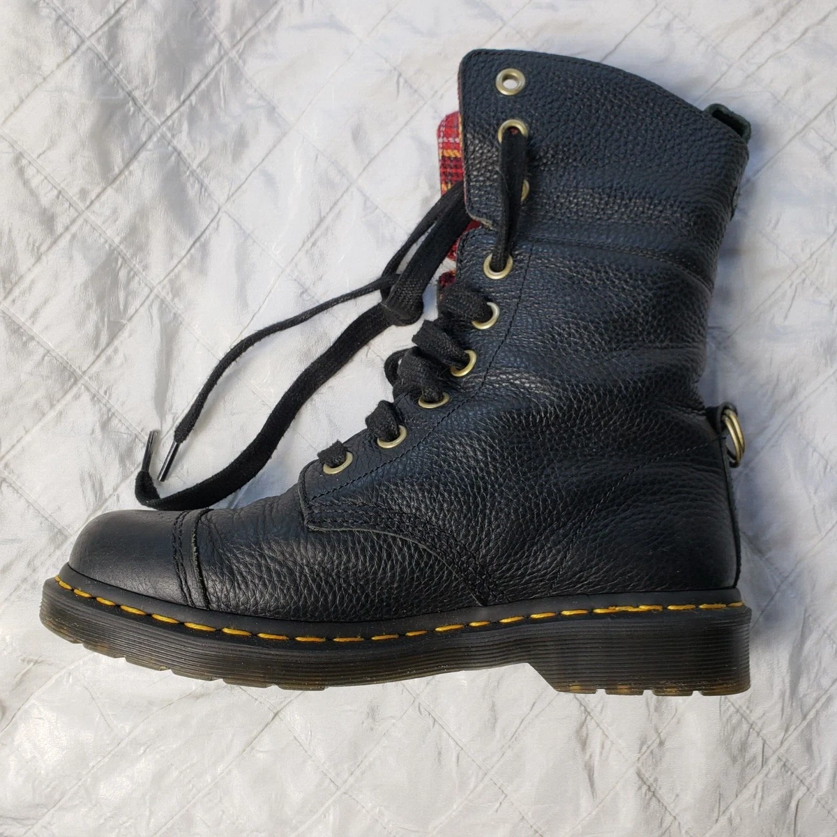 Dr. Martens Aimilita Aunt Sally Leather Biker Boots Docs US 9 UK 7