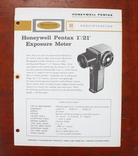 ASAHI PENTAX 1/21 DEGREE SPOT METER DEALER NOTEBOOK PAGE/185602