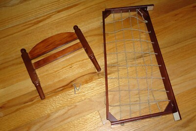 Vintage Wooden Rope Bed for 16''-18'' Dolls | Dreamplay Collection | Missing Parts