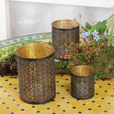 EXHUMKY Bambus Kerzenlaterne Mit Griff - 20,5cm Teelicht Halter Für Indoor & Outdoor