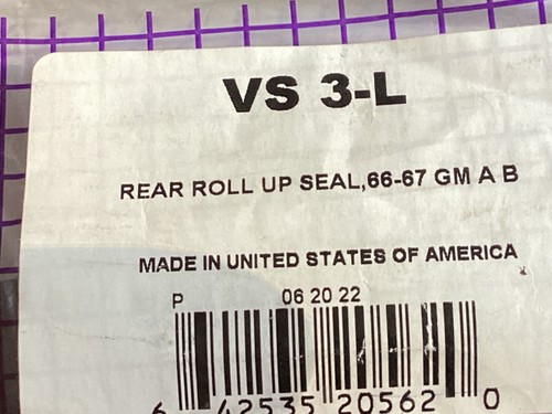 Driver Side Rear Rol-Up Window Seal For Pontiac GTO LeMan 442 1966-1967; VS 3-L - Picture 2 of 2
