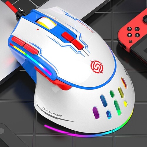 9 Keys Programmable Mouse Wired Computer Gaming Mice USB RGB Light 6400DPI Mice - Picture 5 of 10