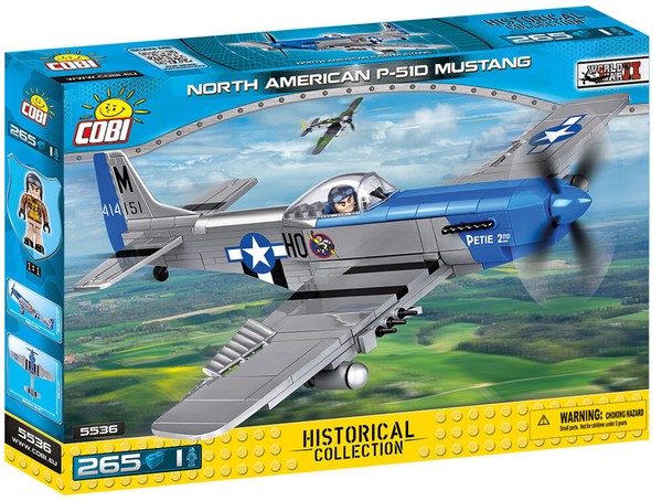 Cobi 5536 Us Jagdflugzeug Northamerican P-51D Mustang Wwii 265 Bausteine Ovp Rar-image