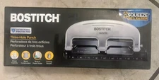 Bostitch EZ Squeeze 3 Hole Three Paper Punch  20-Sheet 2220AM Antimicrobial New