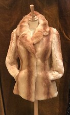 Real Peach Caramel Coney Soft Fur (rabbit) Vintage Jacket 1970s Small