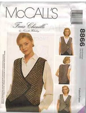 8866 Vintage McCalls SEWING Pattern Ladies Faux Chenille Vest Waistcoat Holmberg