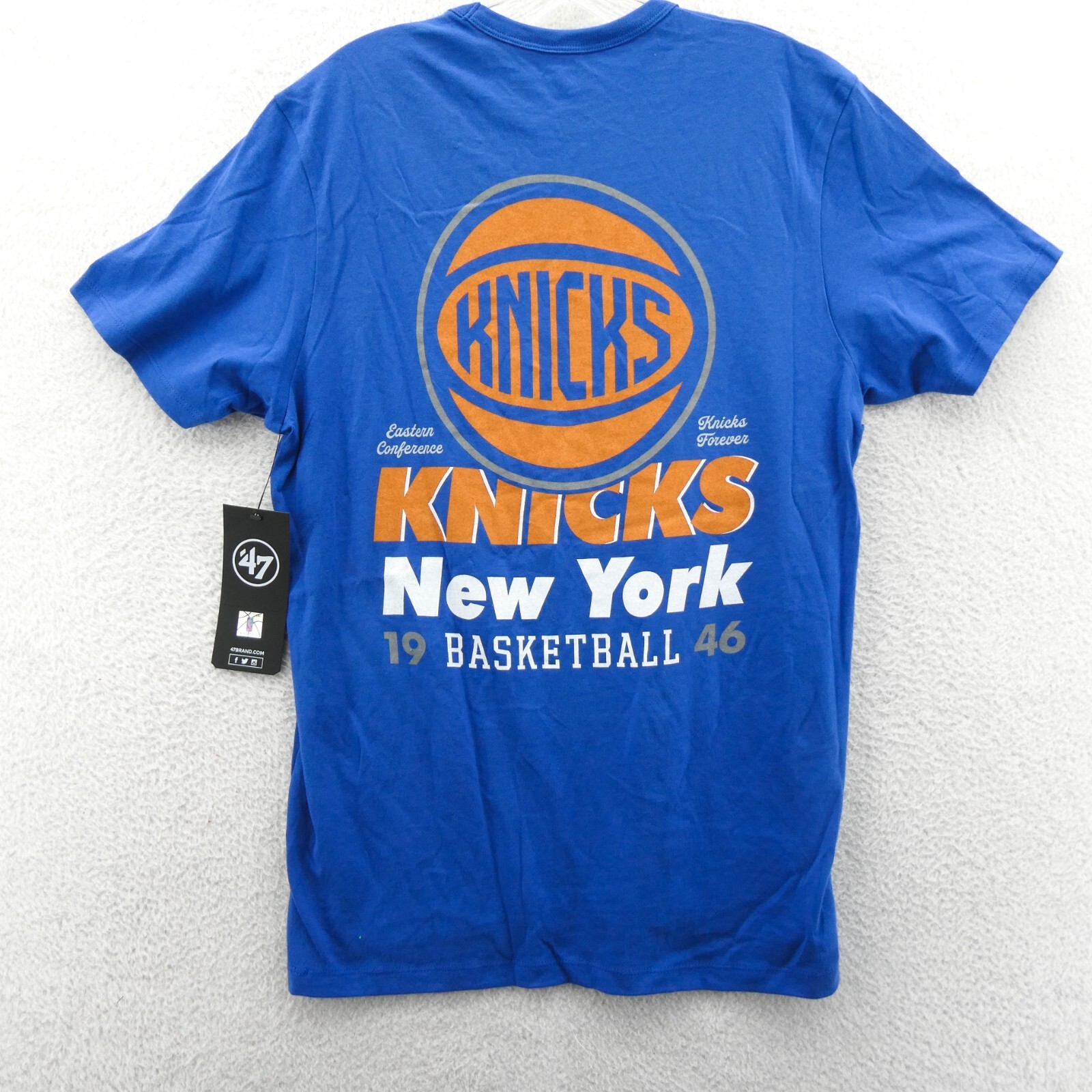 New York Knicks Shirt Medium Mens '47 Brand NBA Blue 100% Cotton ...