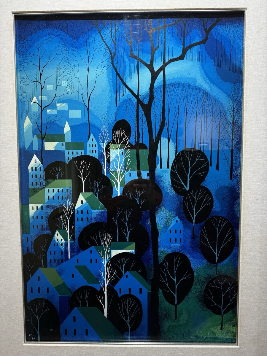 EYVIND EARLE ~ Midnight Blue ~ H/Signed, Numbered, COA