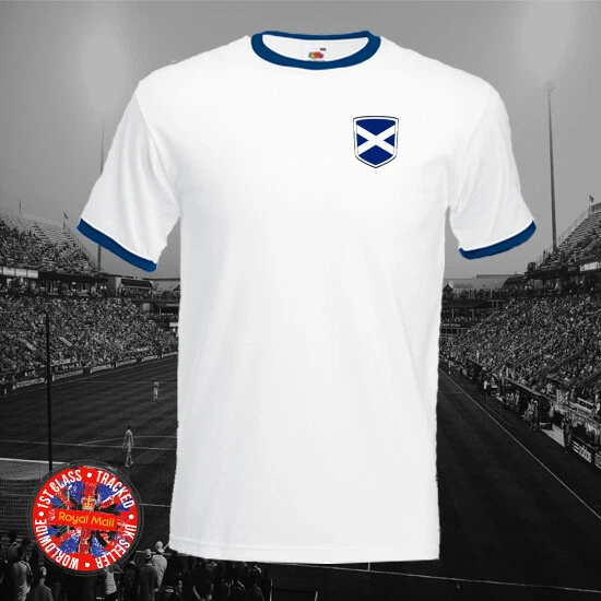 Scotland Soccer Football RInger Retro T-shirt World Cup Euros Gift Unisex