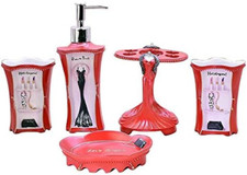 5 Piece Bathroom Accessories Set, Collection Bath Set Features Soap Dispenser, T