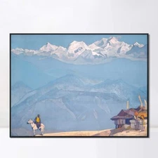 Framed Canvas Giclee Print Remember, 1924 by Nicholas Roerich Wall Art 24"x32"