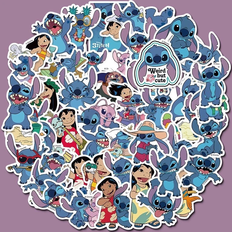 +50 Pcs Disney Cute Lilo And Stitch Stickers Car Skateboard Luggage Suitcase NEW - Image 2 of 4