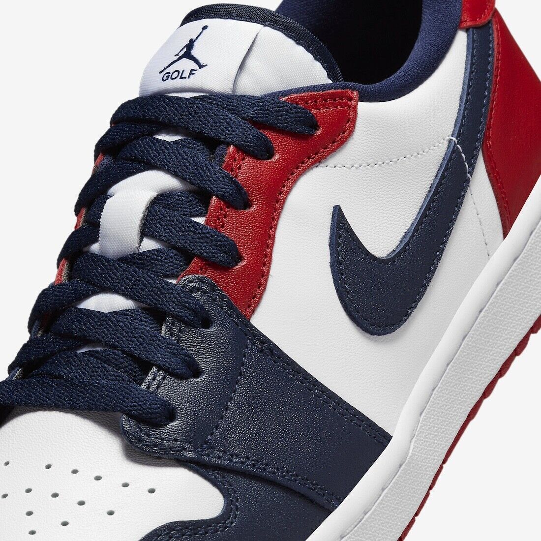 Nike Air Jordan 1 Retro Low Golf USA White University Red Nike Air Jordan 1 Retro Low Golf USA White University Red