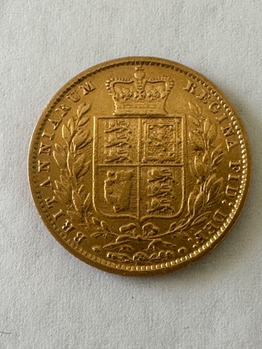 1861 Great Britain Shield Gold Sovereign - Picture 5 of 12
