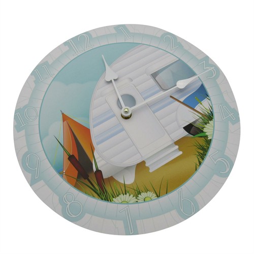 Caravan Analogue Wall Clock (Decorative Decor Colourful Novelty Quirky Design) - Foto 2 di 7