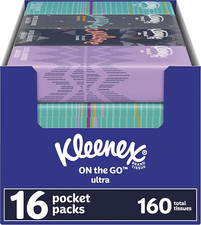 On-The-Go Facial Tissues, 16 On-The-Go Packs, 10 Tissues per Box, 3-Ply 160 ...