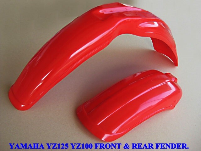 Fit YAMAHA YZ125 YZ100 YZ250 Front & Rear Fender Red #BI1195# | eBay