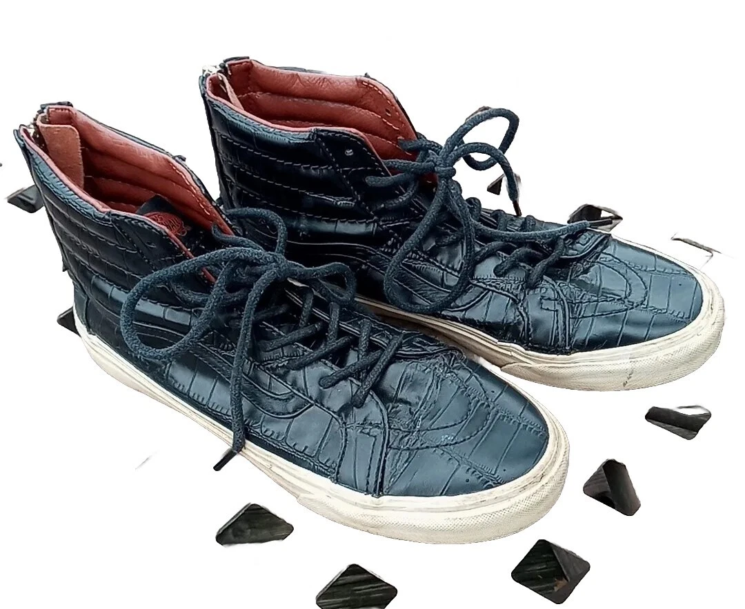 Vans Vans Sk8 Hi Sneakers Uomo Slim Zip Taglia 7 M Scarpe stringate in pelle di coccodrillo
