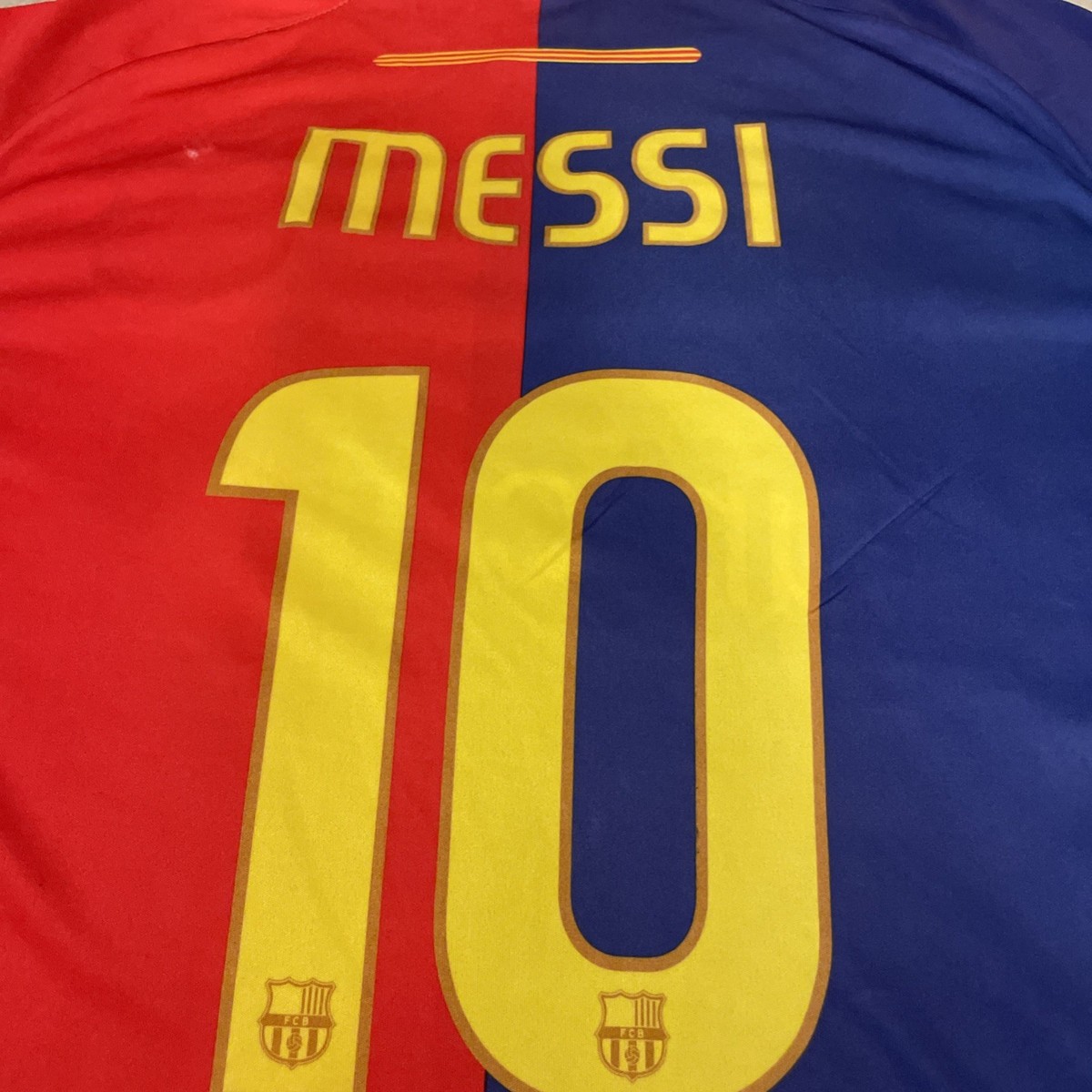 FCB Barcelona FC Lionel Messi #10 Soccer Jersey Kit Sz Large