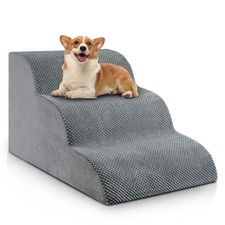 3-Step Dog Stairs for Small Dogs, Dog Ramp for Bed 15.7" H  pet 3-steps