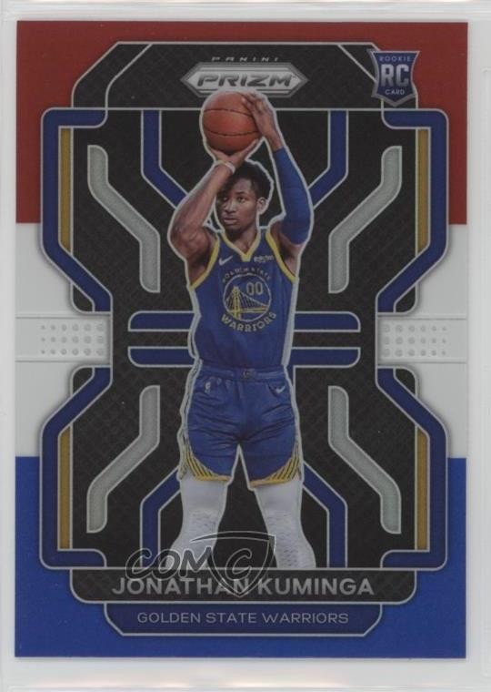 2021-22 Panini Prizm Red White & Blue Prizm Jonathan Kuminga #307 3hd