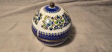 Steinb&ouml;ck Austria Emaille Deckel Dose Deckeldose rund 10cm Blumendekor H025-3