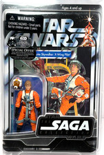 Luke Skywalker X-Wing Pilot 2007 STAR WARS Saga Collection on Original Card