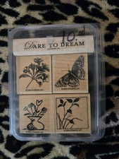 Stampin up STAMPS Marvelous Morning Glory Set of 10 Rubber Mounted Wood Block
