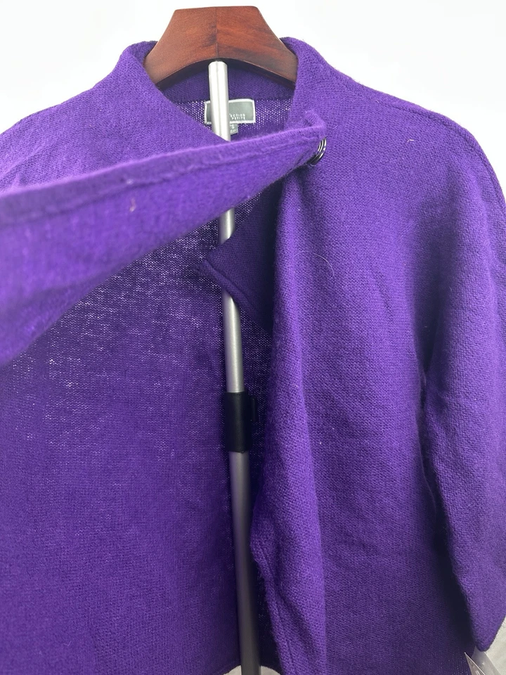 NWT JM Collection Petite Womens Tyrian Purple Boiled Wool Cape Poncho Size Small - Image 3 of 4