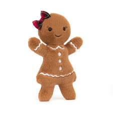 Jellycat Jolly Gingerbread Ruby Stuffed Toy - 7" Christmas Plush