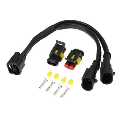 YINETTECH Motorrad Y-Splitter 12V Steckdose Seitenstecker Kabelbaum Kit... 