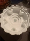 Fenton white Milk Glass hobnail Candle Holder Bowl Glossy Finish
