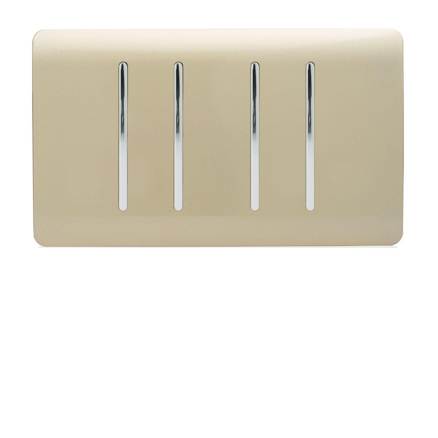 Trendi Switch 4 Gang Intermediate Rocker Light Switch - Gold - Size 4 - Image 2