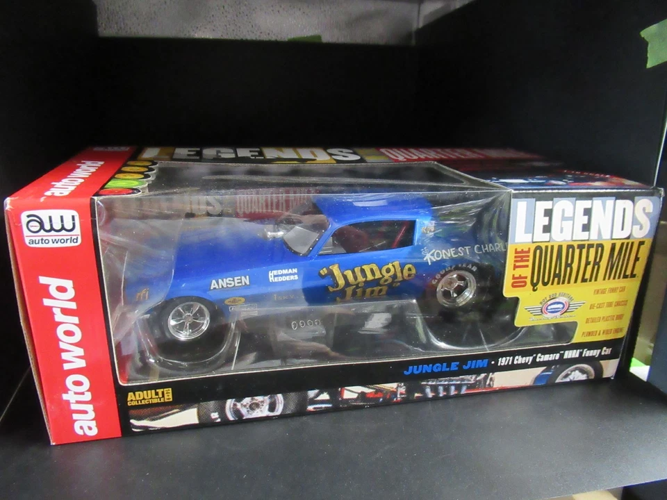 JUNGLE JIM 1971 CHEVY CAMARO FUNNY CAR 1:18 AUTO WORLD LEGENDS OF QUARTER MILE - Image 4 of 4