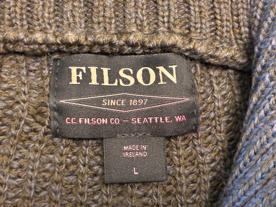 Suéter Filson Lana Pescadores Cuarto Cremallera, Marrón, Grande. Excelente estado. Foto 3 de 3
