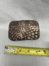Belt Buckle New REAL Brown Caiman Alligator Leather