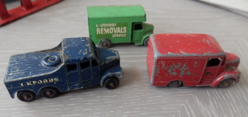 Matchbox Lesney  set of 3 ...scammel 6x6  pickfords , 47 trojan removals van