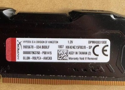HyperX HX424C15FB2/8 DDR4 8GB (1x8GB) UDIMM Desktop Memory 2400MHz