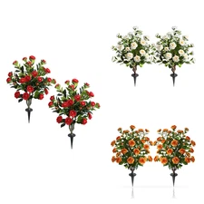 36“ Artificial Camellia Tree Plant(set Of 2)  for Outdoor/Indoor Home Decor