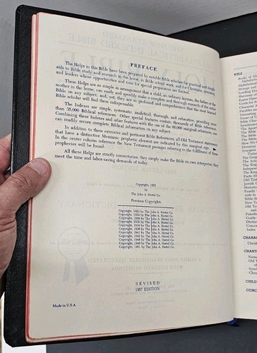 Holy Bible Masonic Edition Cyclopedic Indexed Red Letter Hertel Vintage 1955 - Picture 10 of 11