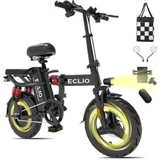 Eclio Ebike 14" Folding City Bike Peak 800W Motor 25MPH Electric Bike for Adults