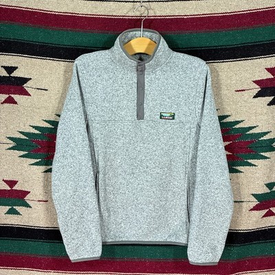 L.L. Bean grauer Pullover Fleece - Herren Small - Regular Fit - Druckknöpfe