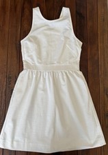 Madewell White Tank Dress Zipper Back  Cotton Medium FREE SHIP