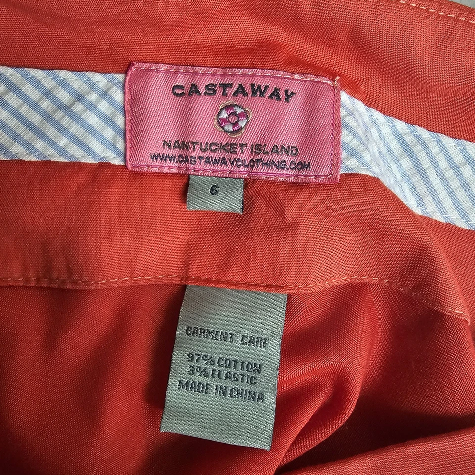 Falda Náufrago Nantucket Island Para Mujer 8 M Naranja Coral Mini Pulpo Preparación de Verano Foto 3 de 4