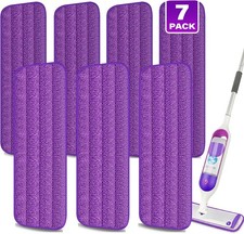 7 Count Reusable Mop Pads for Swiffer PowerMop -MEXERRIS Microfiber Purple
