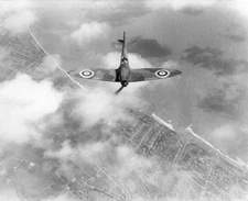Supermarine Spitfire I In Flight From Eastleigh 1938 Old Aviation Photo