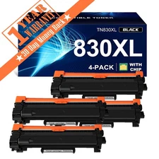 4PK TN830 XL Toner Cartridge Compatible For Brother TN830XL HL-L2405W MFC-L2820